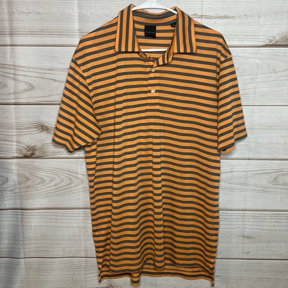 Men’s Dunning Golf Shirt - Large - Orange & Gray - C18